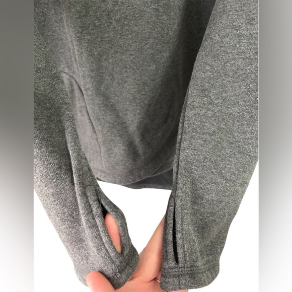 Athleta Sz Medium Cozy Karma Asym Pullover dark gray 1/4 zip - Picture 3 of 14